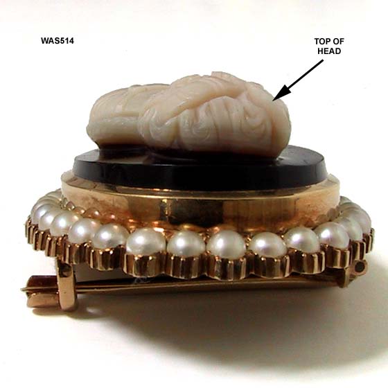 14 Karat+++ Hardstone Cameo Brooch