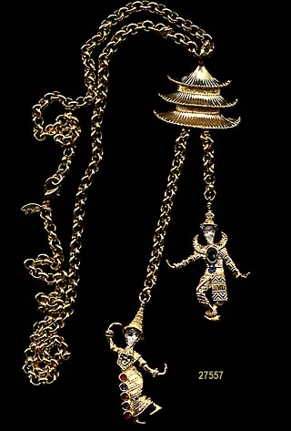 � KJL Balinese Dancers Pin/Pendant Necklace