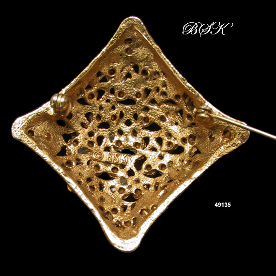 Vintage BSK Domed Gold-Plated Brooch