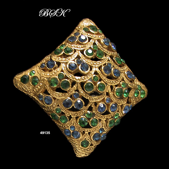Vintage BSK Domed Gold-Plated Brooch
