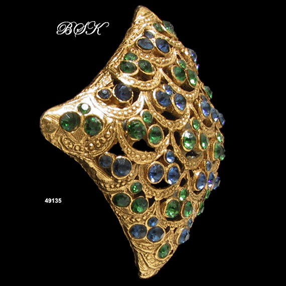 Vintage BSK Domed Gold-Plated Brooch
