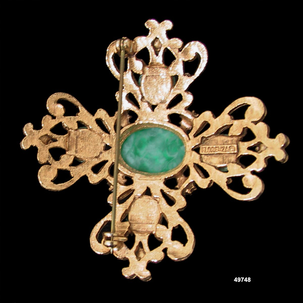 Florenza Maltese Cross Pin Vintage Book Piece 1950s