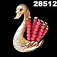 Vintage Har Swan Pin Brooch Coral Plumage 1950s
