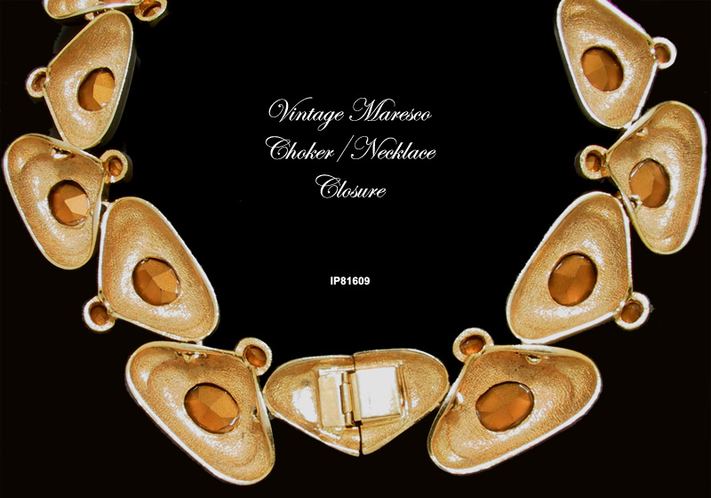 Vintage Maresco Black Enamel, Amethyst and Pavé Gold-Plated Necklace/Choker