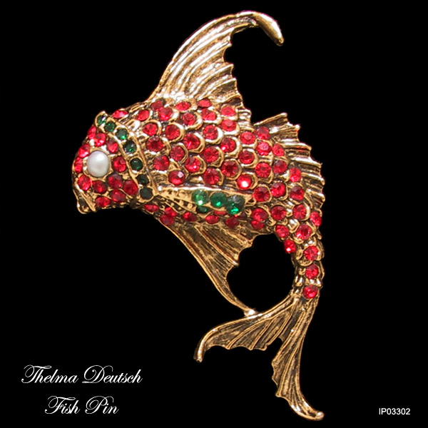 Vintage Thelma Deutsch Fish Pin c 1980s