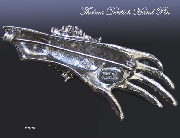 Vintage Hand Pin Thelma Deutsch 1980s