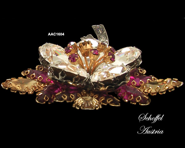 Vintage Schoffel Austria Flower Brooch 1950s