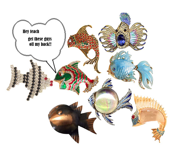 Dorothy Bauer Fish Pin Vintage 1980s