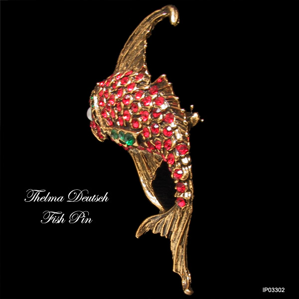 Vintage Thelma Deutsch Fish Pin c 1980s