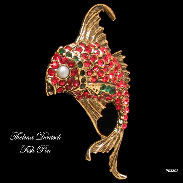 Vintage Thelma Deutsch Fish Pin c 1980s