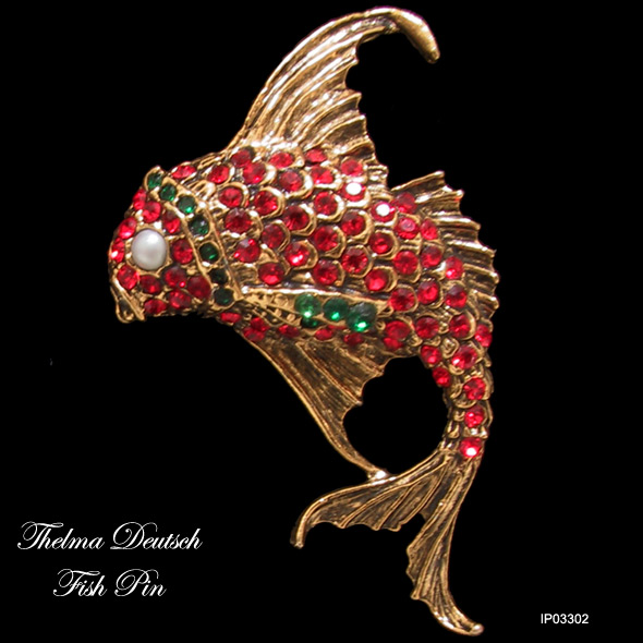 Vintage Thelma Deutsch Fish Pin c 1980s