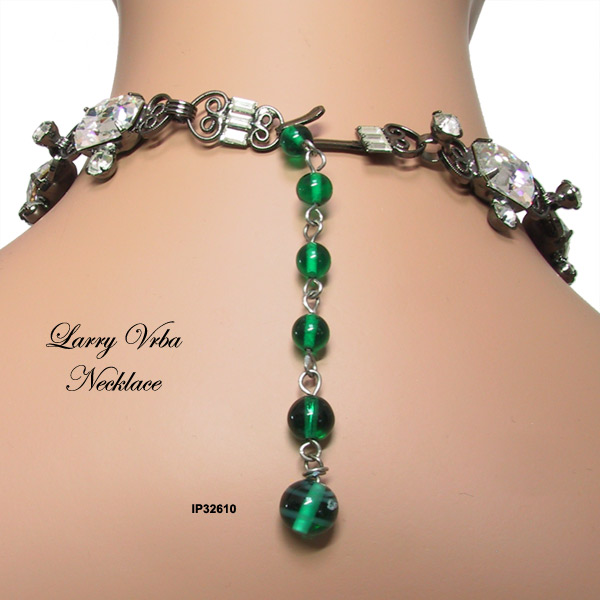 Lawrence (Larry) Vrba Faux Emerald & Diamond Necklace