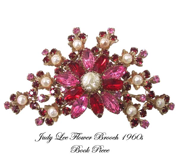 Vintage Judy Lee Flower Brooch 1960s - Book Piece
