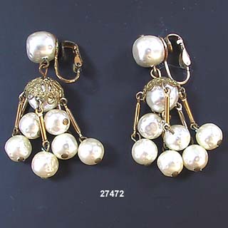 c. 1950's Clipback Pendant Earrings