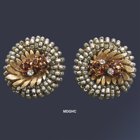 Vintage Hattie Carnegie Baroque Pearl Earrings 1950s
