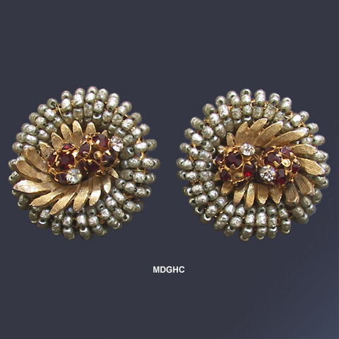 c. 1950's Hattie Carnegie Baroque Pearl Earrings