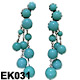 Vintage Vogue Turquoise Glass Beads Pendant Earrings
