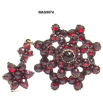 c. 1880 Garnet Pendant Earrings