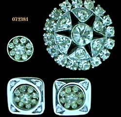 Vintage 18KWG Button Covers with Diamonds