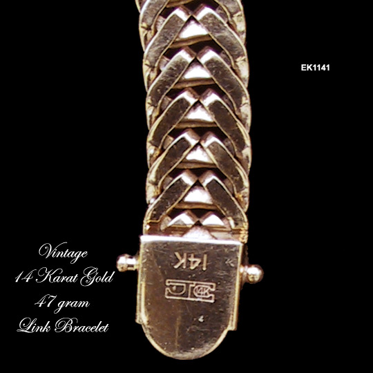 Vintage 14 Karat Gold Foxtail Link Chain Bracelet 47 grams