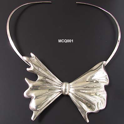 Vintage Mexican Sterling Bow Tie Collar Necklace