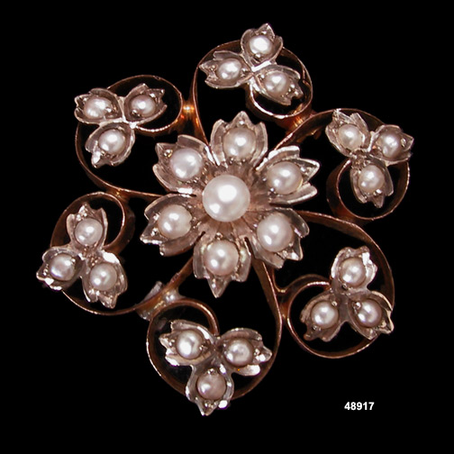 Art Nouveau 14K Gold Forget Me Not Flower Pin/Pendant