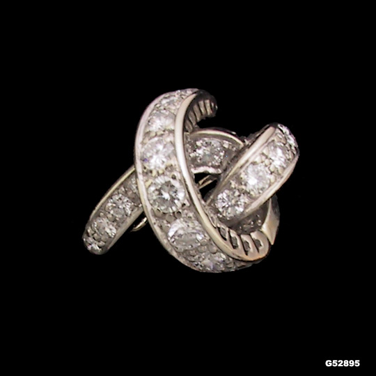 Vintage 14K Diamond Knot Ring 1970s