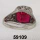 Edwardian Platinum, Diamond and Ruby Ring