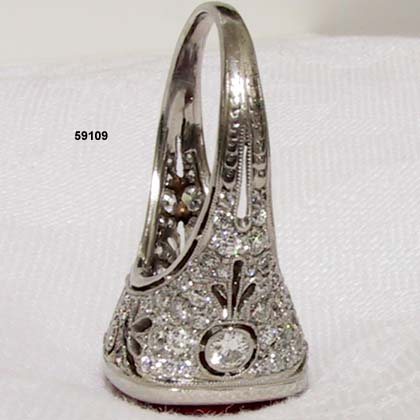 Edwardian Platinum, Diamond Ruby Ring 1900 to 1910