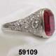 Edwardian Platinum, Diamond and Ruby Ring