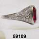 Edwardian Platinum, Diamond and Ruby Ring