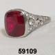 Edwardian Platinum, Diamond and Ruby Ring