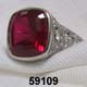 Edwardian Platinum Diamond Ruby Ring