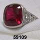 Edwardian Platinum, Diamond and Ruby Ring