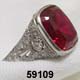 Edwardian Platinum, Diamond and Ruby Ring