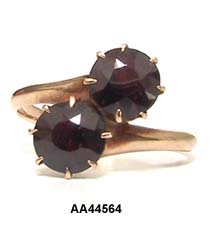 Victorian 15 Karat Rose Gold Garnet Crossover Ring