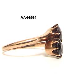 Victorian 15 Karat Rose Gold Garnet Crossover Ring