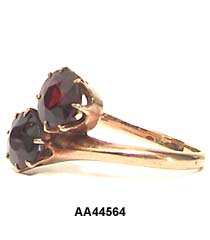 Victorian 15 Karat Rose Gold Garnet Crossover Ring