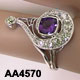 Platinum Diamond Amethyst Art Deco Ring