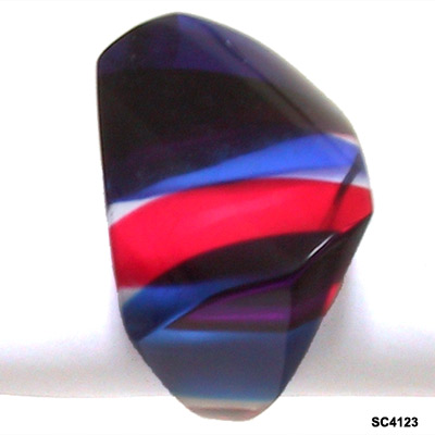 Vintage Lucite Ring 1960s Red, Blue, Clear