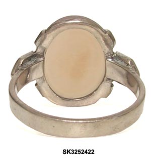Art Deco Rose Quartz Sterling Ring