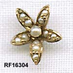 Late Victorian 14 Karat Star Shaped Stick Pin with Seed Pearls
