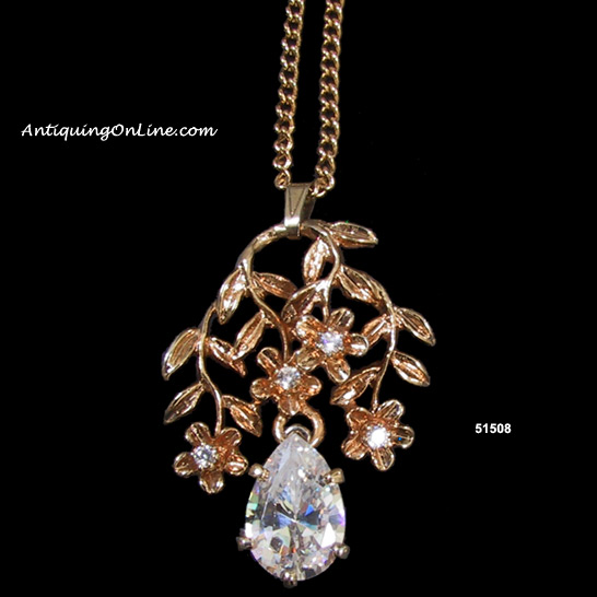 Vintage Rose Gold-Plated Pendant Necklace