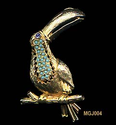 Vintage 1950 to 1960s Toucan Bird Pin