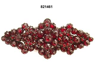 c. 1880 Victorian Rose Cut Garnet Pin