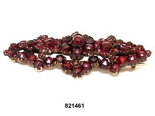 c. 1880 Victorian Rose Cut Garnet Pin