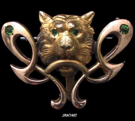 Victorian Rose Gold and Yellow Gold Lion Watch Pin