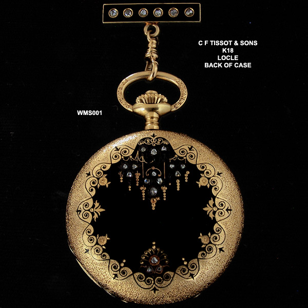 Charles Félicien Tissot 18 Karat Diamond Enameled Ladies Lapel Pocket Watch