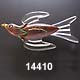 wood lucite bird pin