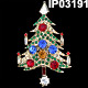 Signed Pell 4 Candle Vintage Christmas Tree Brooch Pin
